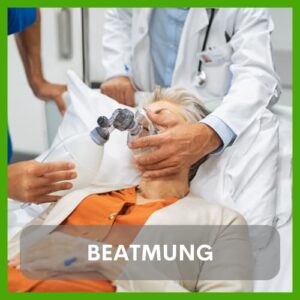 Das Bild zeigt das Sicherstellen der Beatmung während eines Notfalls in einer Arztpraxis.