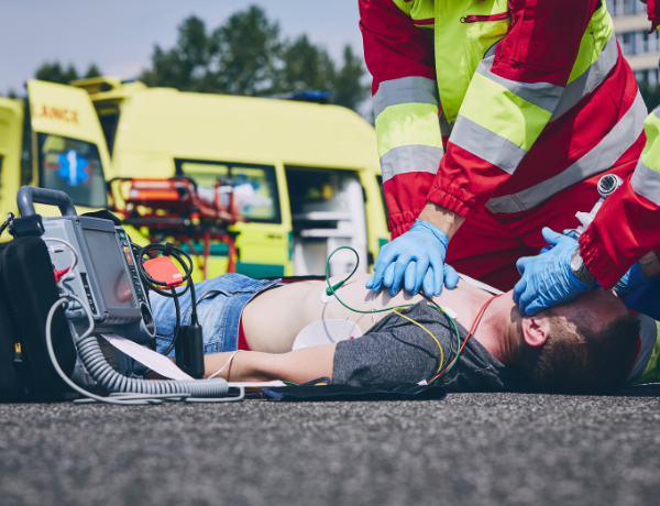 Reanimationstraining auf der Straße